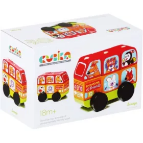 Cubika Fa állatos autó - piros