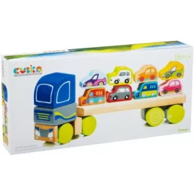 Cubika Fa kamion autószállító utánfutóval - 32 cm