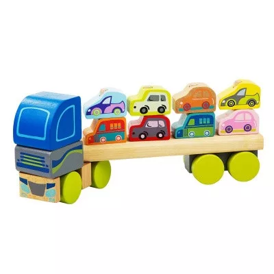 Cubika Fa kamion autószállító utánfutóval - 32 cm