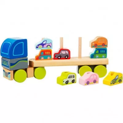 Cubika Fa kamion autószállító utánfutóval - 32 cm