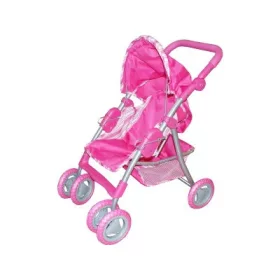 Babakocsi lábtartóval és kosárral - rózsaszín