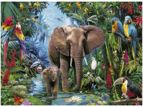 Ravensburger: Puzzle 150 db - Elefántok