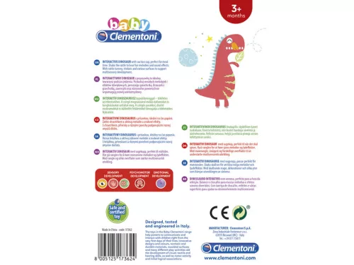 Clementoni Hungry Dino – Shake & Play dinoszauruszos zenélő, világító bébicsörgő