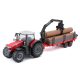 Bburago Massey Ferguson 8740S traktor darus utánfutóval – 1:50 méretarányú fém modell