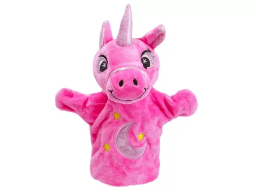 Egyszarvú kézi báb – többféle, 27 cm