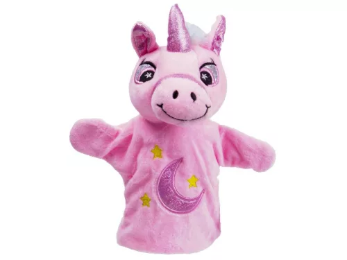 Egyszarvú kézi báb – többféle, 27 cm