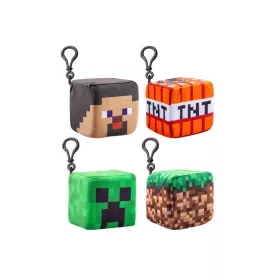   Minecraft plüss kocka kulcstartó – 8 cm-es figura, többféle mintával