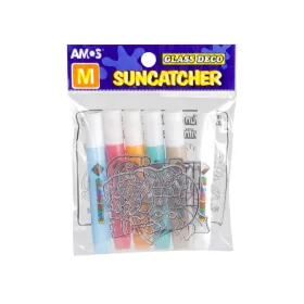   Glass Deco Suncatcher üvegfesték készlet – Amos függő ablakdísz festő szett, vegyes minták