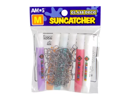 Glass Deco Suncatcher üvegfesték készlet – Amos függő ablakdísz festő szett, vegyes minták