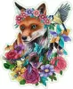 Ravensburger Colorful Fox fa puzzle – 150 darabos, formapuzzle, virágos róka motívummal