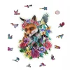 Ravensburger Colorful Fox fa puzzle – 150 darabos, formapuzzle, virágos róka motívummal