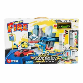   Bburago Street Fire autómosó pálya 1:43 kisautóval, fény‑ és hangeffektekkel