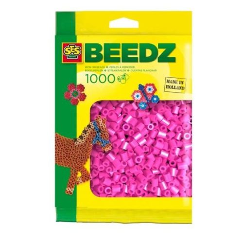 SES Vasalható gyöngy - 1000 db neon rózsaszín