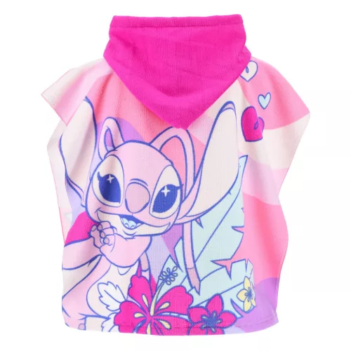 Disney Lilo és Stitch, A csillagkutya Angel strand törölköző poncsó 55x110 cm (Fast Dry)