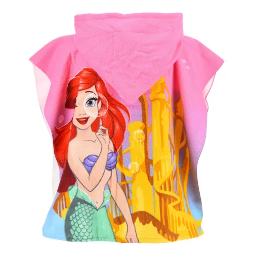 Disney Hercegnők Ariel Pink strand törölköző poncsó 55x110 cm (Fast Dry)
