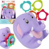 Elefánt Purple baba fürdőjáték gyűrűkkel