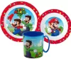 Super Mario Mushroom Kingdom étkészlet, micro műanyag szett bögrével 350 ml
