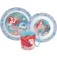 Disney Hercegnők Ariel étkészlet, micro műanyag szett bögrével 350 ml