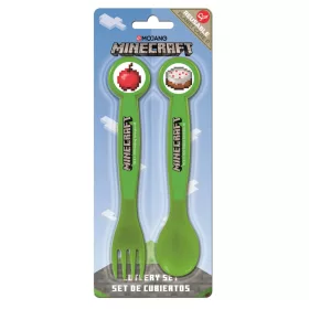 Minecraft Creeper műanyag evőeszköz készlet - 2 darabos