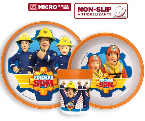 Sam a tűzoltó Rescue Mission csúszásmentes étkészlet, micro műanyag szett