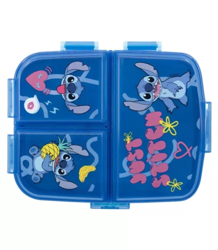 Disney Lilo és Stitch, A csillagkutya Just több rekeszes uzsonnás doboz, szendvicsdoboz XL