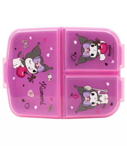 Hello Kitty Kuromi több rekeszes uzsonnás doboz, szendvicsdoboz