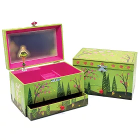   Svoora zenélő ékszerdoboz gyűrűtartóval, fiókkal és széles tükörrel 'Seasons'