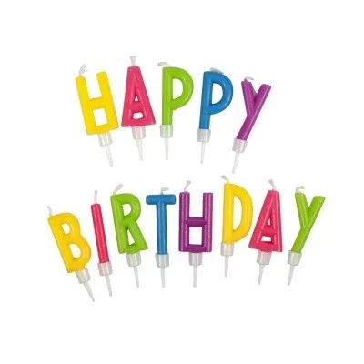 Happy Birthday" betűk szülinapi gyertya szett, 2 féle 942869 Trendhaus"