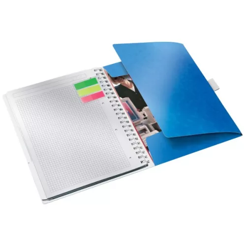 Spirálfüzet kockás LEITZ Wow Active A/4 80 lapos kék