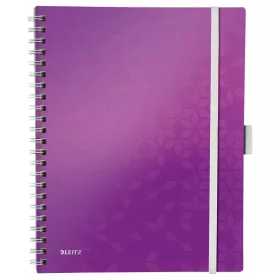 Spirálfüzet kockás LEITZ Wow Active A/4 80 lapos lila