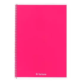 Spirálfüzet vonalas FORTUNA Monocolor A/4 70 lapos magenta