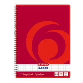   Spirálfüzet kockás HERLITZ A/5 80 lapos perforált lyukasztott