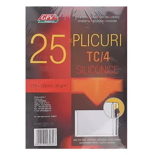 Boríték GPV TC/4 szilikonos bélésnyomott 229x324mm 25 darabos