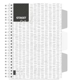   Spirálfüzet kockás STREET Pad A/5 100 lapos regiszteres fehér