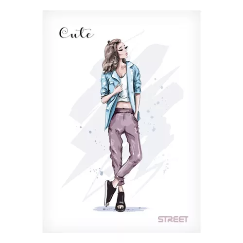 Füzet sima STREET A/4 54 lapos Cute