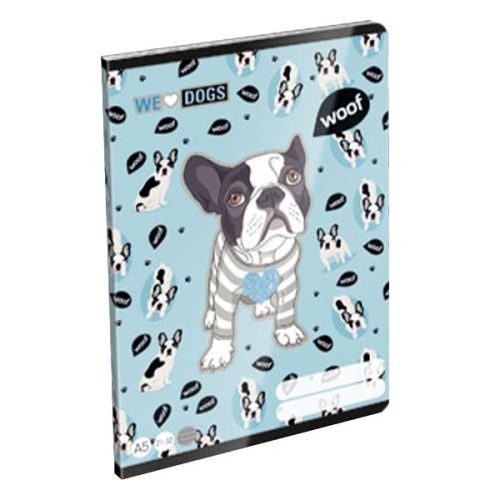 LIZZY CARD Füzet  A/5 40 lapos vonalas We Love Dogs Woof
