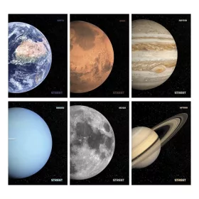 Füzet vonalas STREET A/4 54 lapos Planets margóval