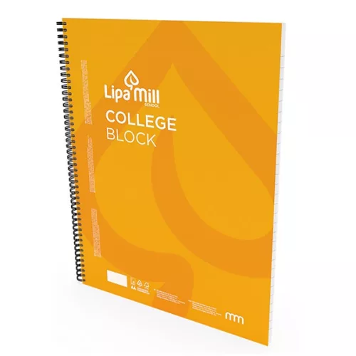 Spirálfüzet vonalas LIPAMILL A/4 70 lapos College block