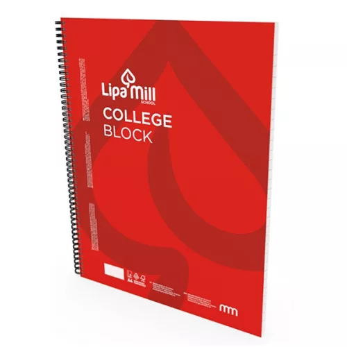 Spirálfüzet kockás LIPAMILL A/4 70 lapos College block