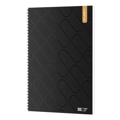 Spirálfüzet sima ICO Student Black Prémium A/4 100 lapos