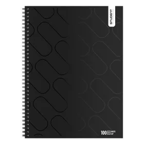   Spirálfüzet vonalas ICO Student Black Prémium A/4 100 lapos