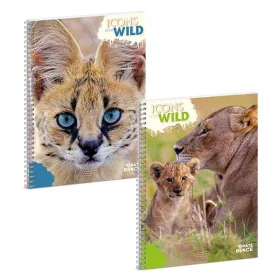 Spirálfüzet vonalas ARS UNA Icons of the Wild A/4 60 lapos