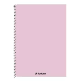   Spirálfüzet kockás FORTUNA Monocolor A/4 70 lapos pasztell rózsaszín