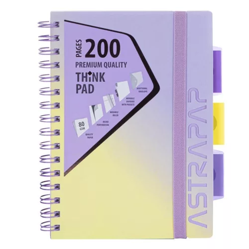 Spirálfüzet kockás ASTRA PAP A/5 100 lapos perforált színregiszteres Ombre világos