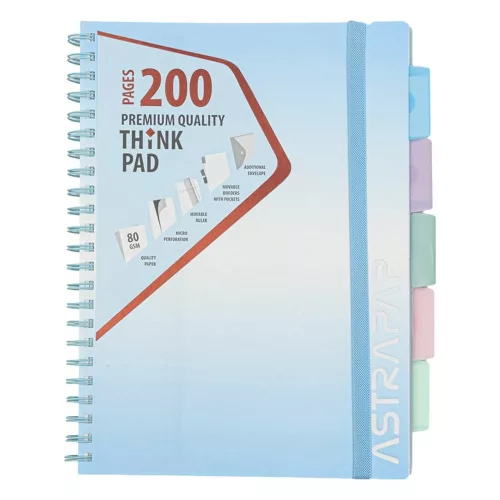 Spirálfüzet kockás ASTRA PAP A/4 100 lapos perforált színregiszteres Ombre Pasztell
