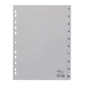  Regiszter DURABLE műanyag nyomtatott A/4 1-10 részes szürke