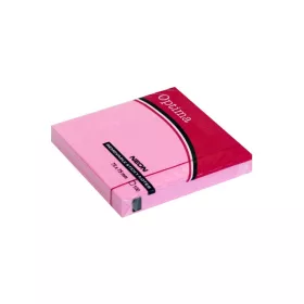 Öntapadós jegyzettömb OPTIMA 75x75mm neon rózsa 100 lap