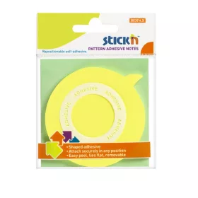   Öntapadós jegyzettömb STICK'N 70x70mm 360°-ban Öntapadós szövegbuborék forma sárga 50 lap
