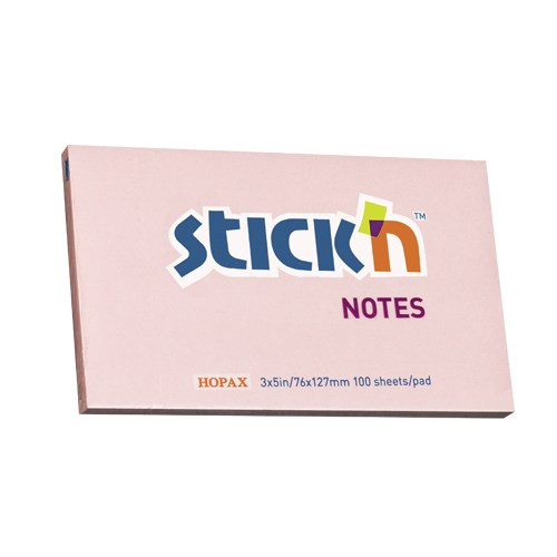 Öntapadó jegyzettömb STICK'N 76x127mm pasztell pink 100 lap