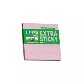   Öntapadós jegyzettömb STICK'N extra erős 76x76mm újrahasznosított pasztell rózsaszín 90 lap